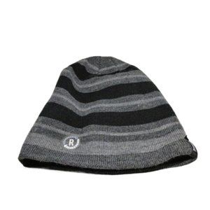 Reversible "R" Beanie Gray Knit Beanie Hat OS Men Logo Grade A New
